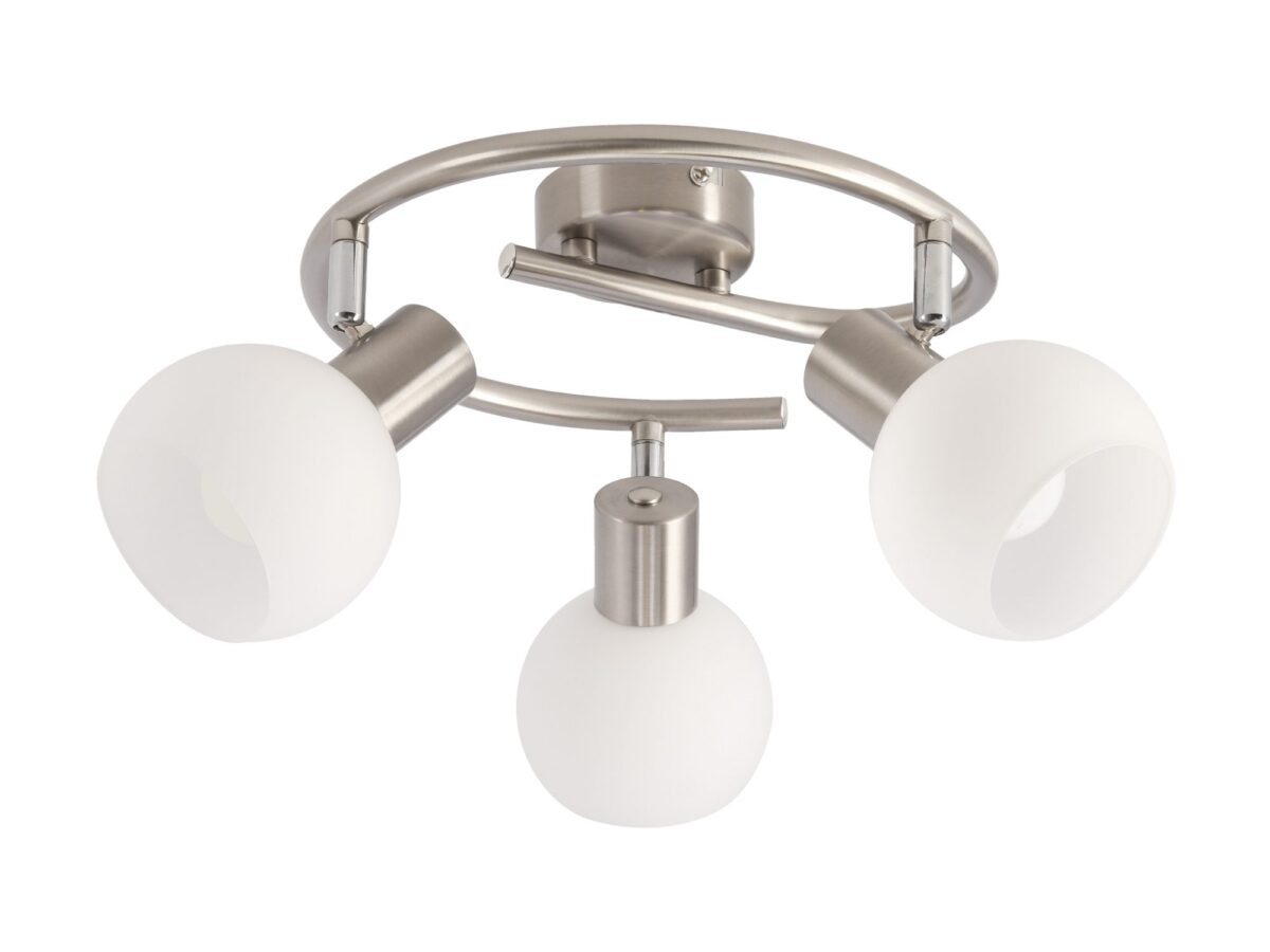 Lampa sufitowa Dalesona spirala 3-punktowa, nikiel satynowy