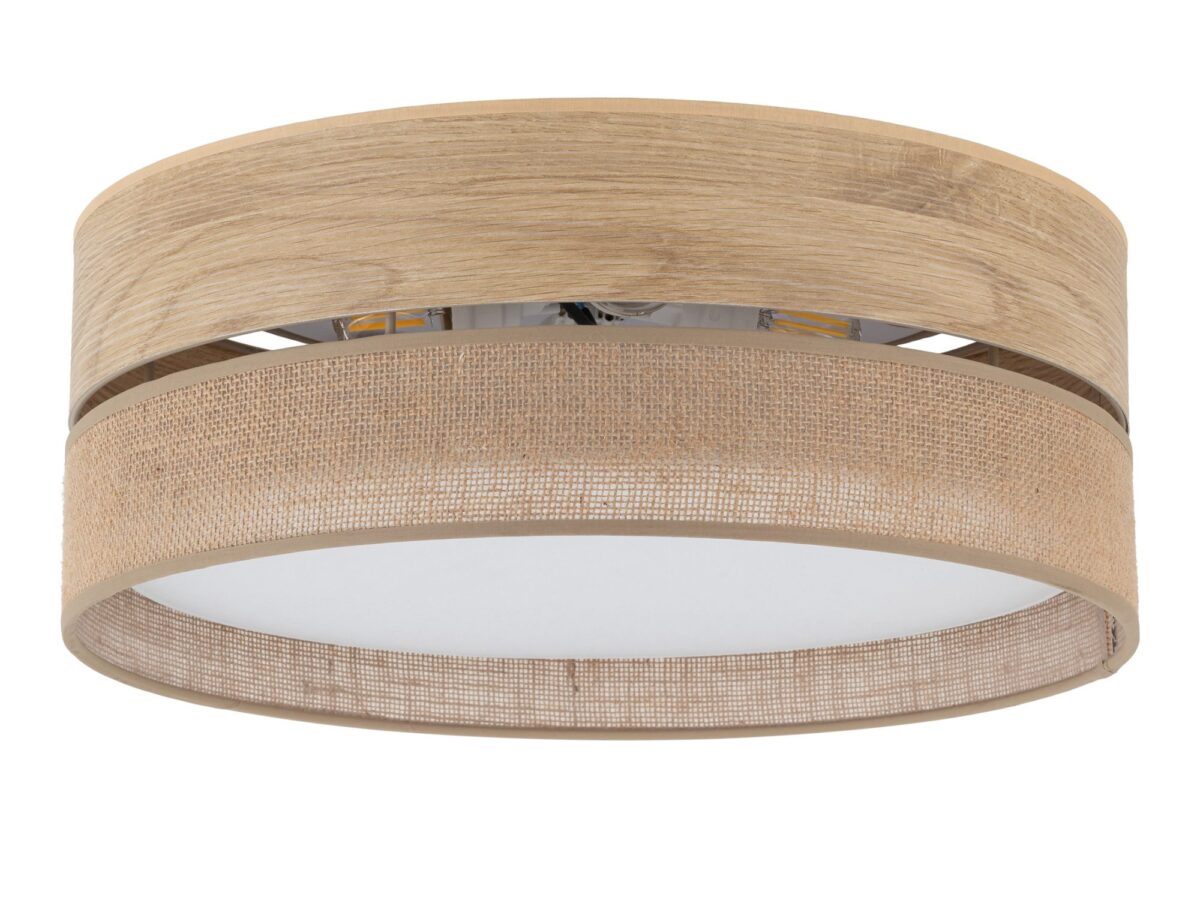 Lampa sufitowa Dorma 4-punktowa z jutowym abażurem 45 cm
