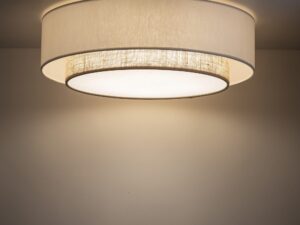 Miniaturka 1 - Lampa sufitowa Duo 50 cm z abażurem jutowym w aranżacji