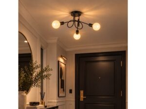 Miniaturka 3 - Lampa sufitowa Elovia czarna 3 × E27 – aranzacja 3