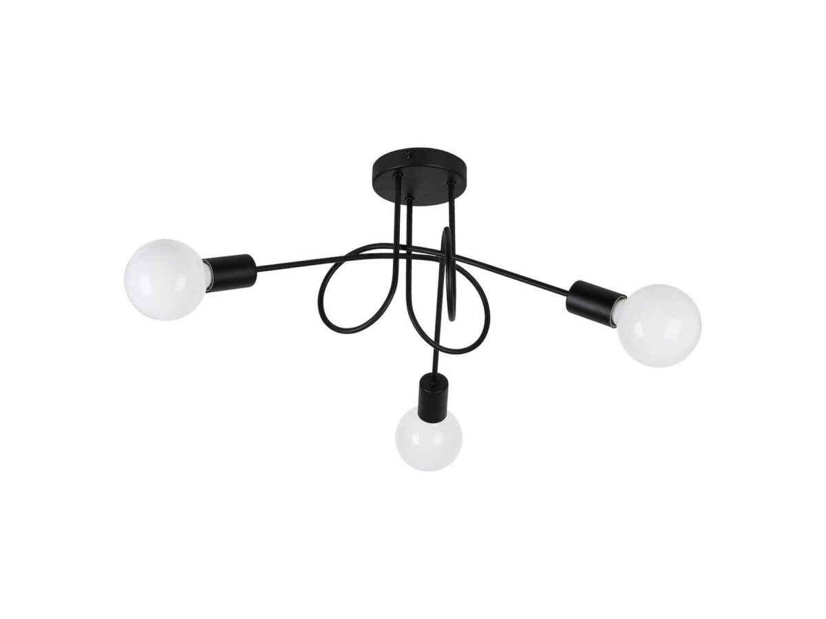 Lampa sufitowa Elovia 3 × E27 czarna 52 cm
