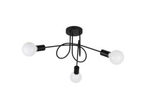 Miniaturka 8 - Lampa sufitowa Elovia czarna 3 × E27 – packshot