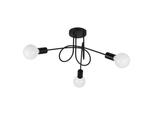 Lampa sufitowa Elovia czarna 3 × E27 – packshot