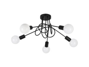 Miniaturka 7 - Lampa sufitowa Elovia czarna 5 × E27 – dodatkowy widok