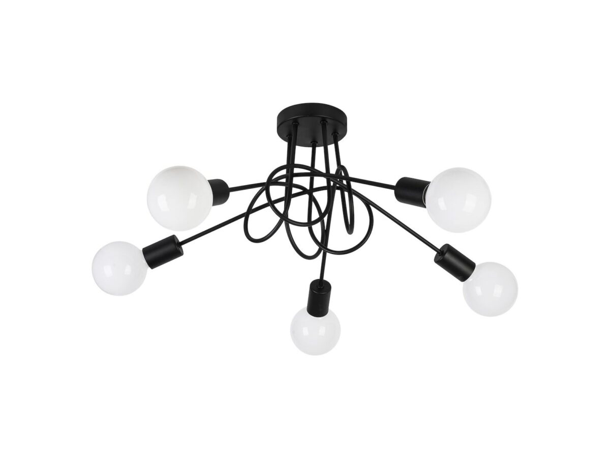 Lampa sufitowa Elovia 5 × E27 czarna 52 cm