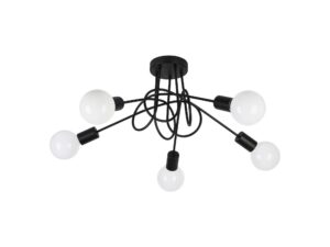 Miniaturka 8 - Lampa sufitowa Elovia czarna 5 × E27 – packshot