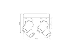 Miniaturka 3 - Lampa sufitowa Emesira 4-punktowa kwadratowa GU10 – zdjęcie 4