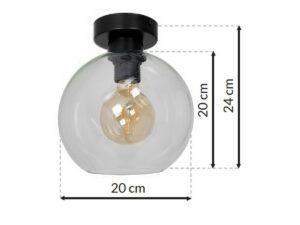 Miniaturka 6 - Lampa sufitowa Emetora E27 ze szkłem transparentnym, dodatkowy widok