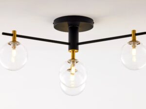 Miniaturka 4 - Figaro lampa sufitowa 4-punktowa z czarnym stelażem i przezroczystymi kulami