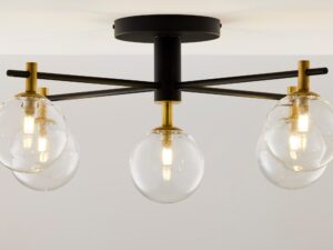 Miniaturka 5 - Figaro lampa sufitowa pięciopunktowa z przezroczystym szkłem, widok przedni