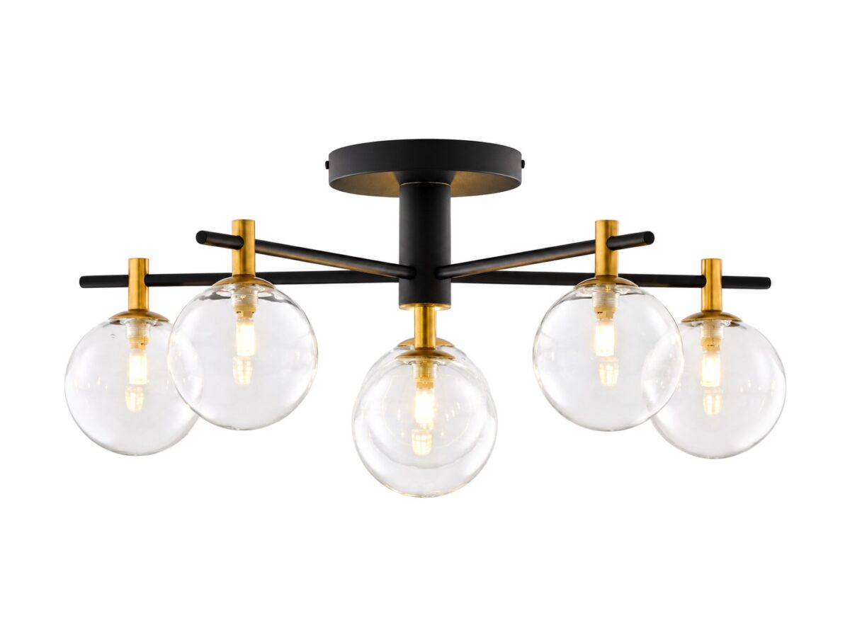 Lampa sufitowa Figaro 6-punktowa ze szklanymi kulami 76 cm
