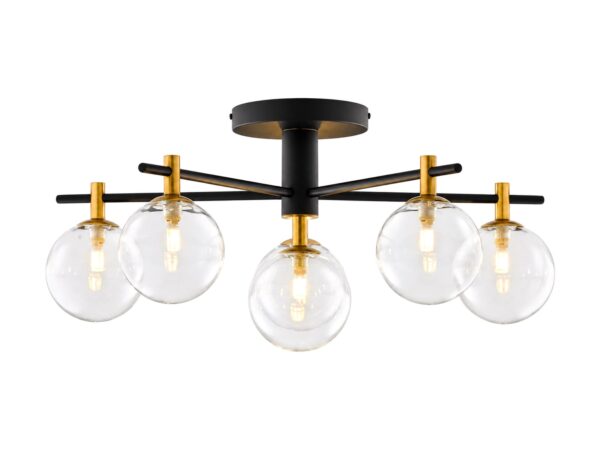 Lampa sufitowa Figaro 6-punktowa ze szklanymi kulami 76 cm na białym tle