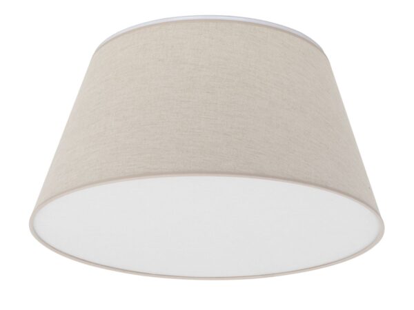 Lampa sufitowa Formo Len 4-punktowa z beżowym lnianym abażurem na białym tle