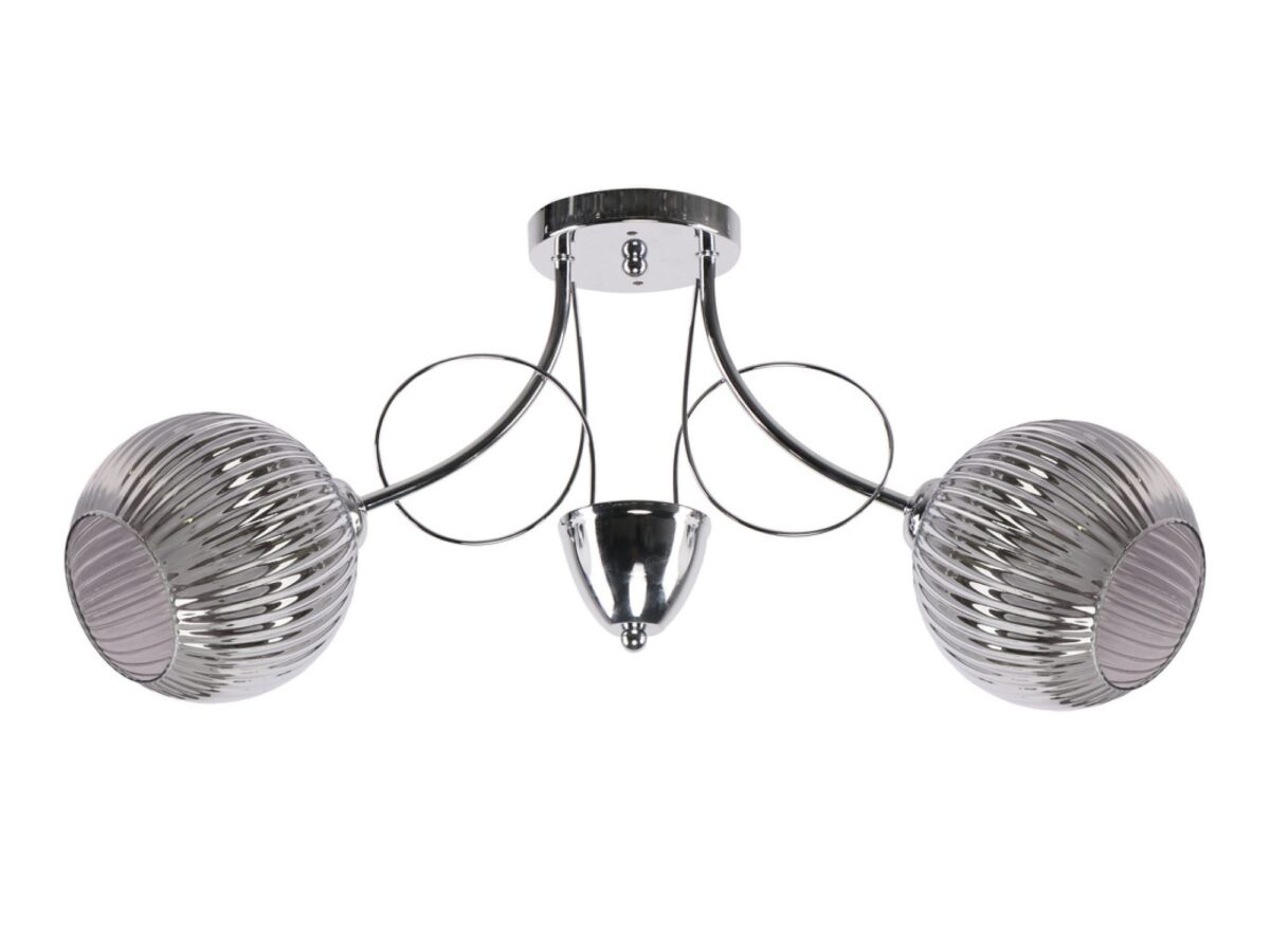Lampa sufitowa Galemano chromowana z dwoma grafitowymi kloszami