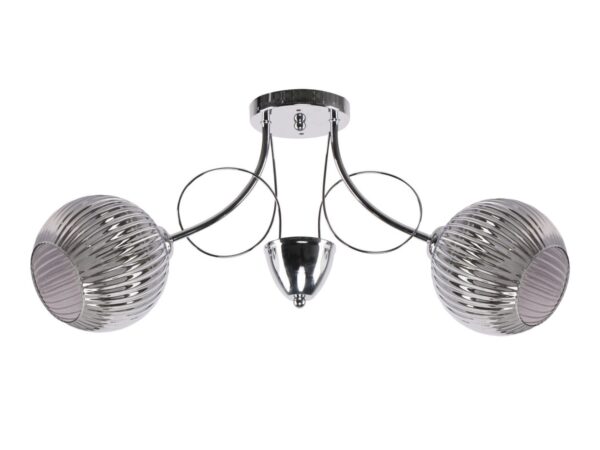 Lampa sufitowa Galemano chromowana z dwoma grafitowymi kloszami