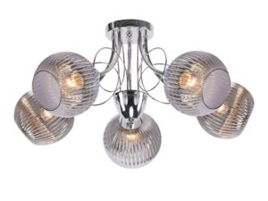 Miniaturka 2 - Lampa sufitowa Galemano chromowana pięć grafitowych kloszy
