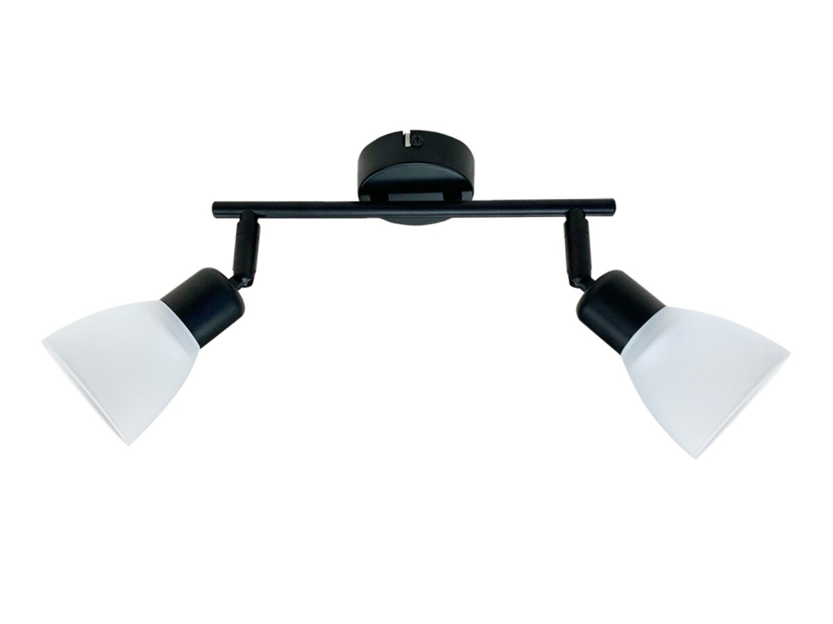 Listwa sufitowa Gilario 2-punktowa 46 cm czarna z kloszami