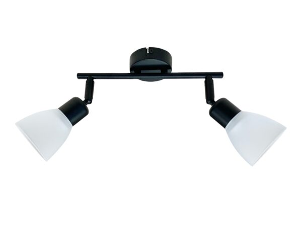 Listwa sufitowa Gilario 2-punktowa 46 cm czarna z kloszami