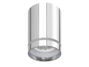 Miniaturka 1 - Lampa sufitowa cylindryczna GU10 chrom z jasnym pierścieniem akrylowym