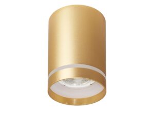 Miniaturka 3 - Lampa sufitowa cylindryczna GU10 złota matowa z akrylowym pierścieniem