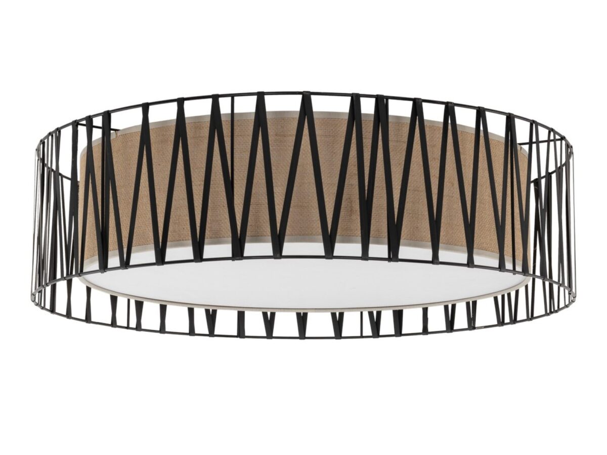 Lampa sufitowa Harmony 4-punktowa 72 cm czarna z jutą
