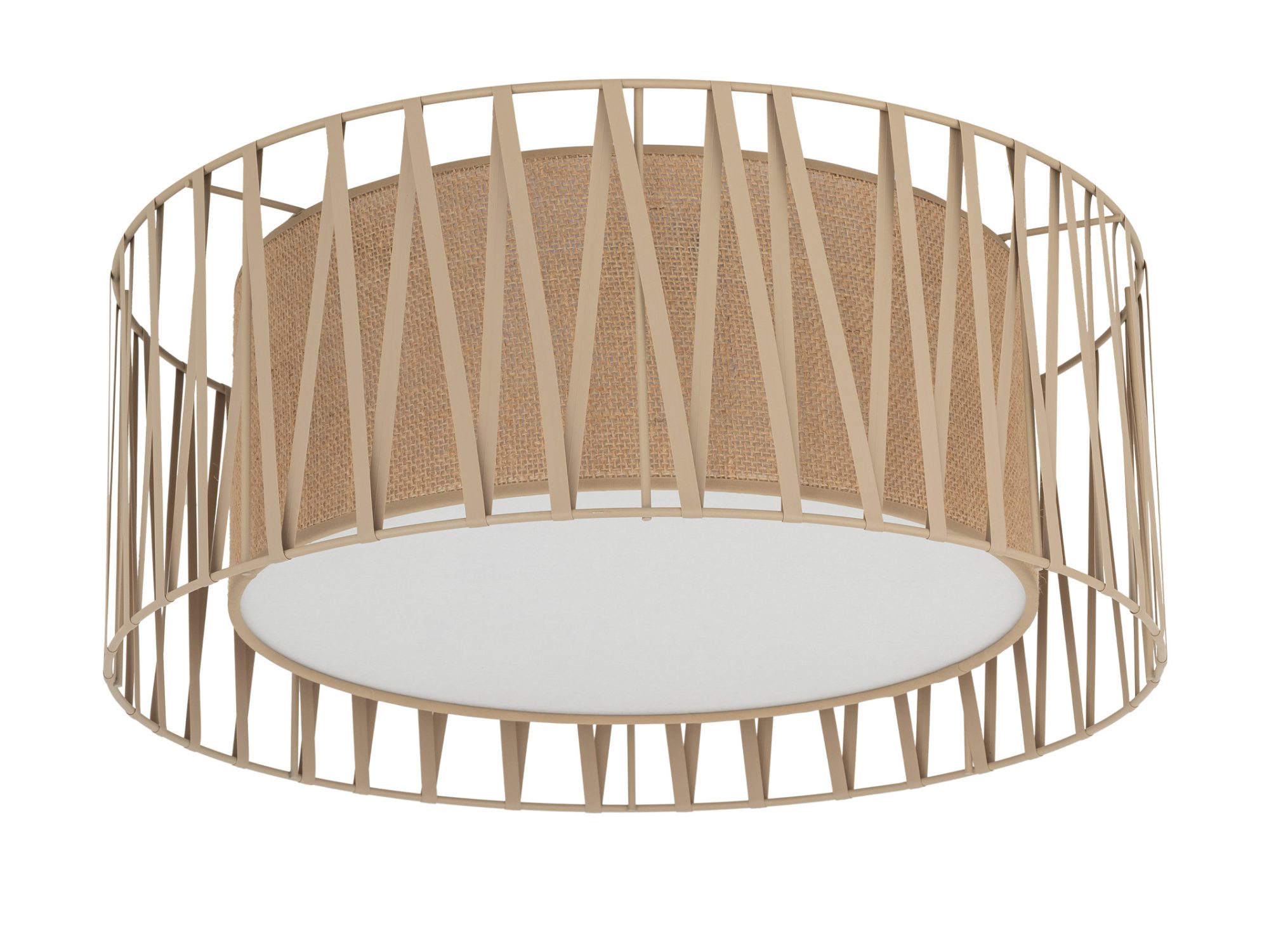 Lampa sufitowa Harmony piaskowy beż z jutą na białym tle