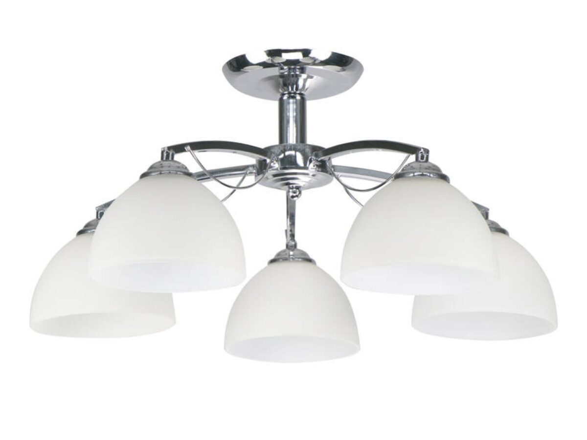 Lampa sufitowa 5-punktowa Helamia 55 cm chrom biały