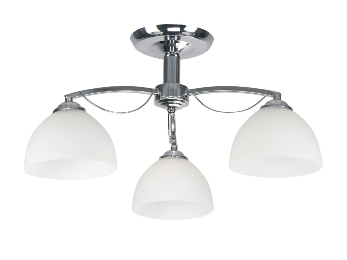 Lampa sufitowa z trzema kloszami Helamia 55 cm chrom