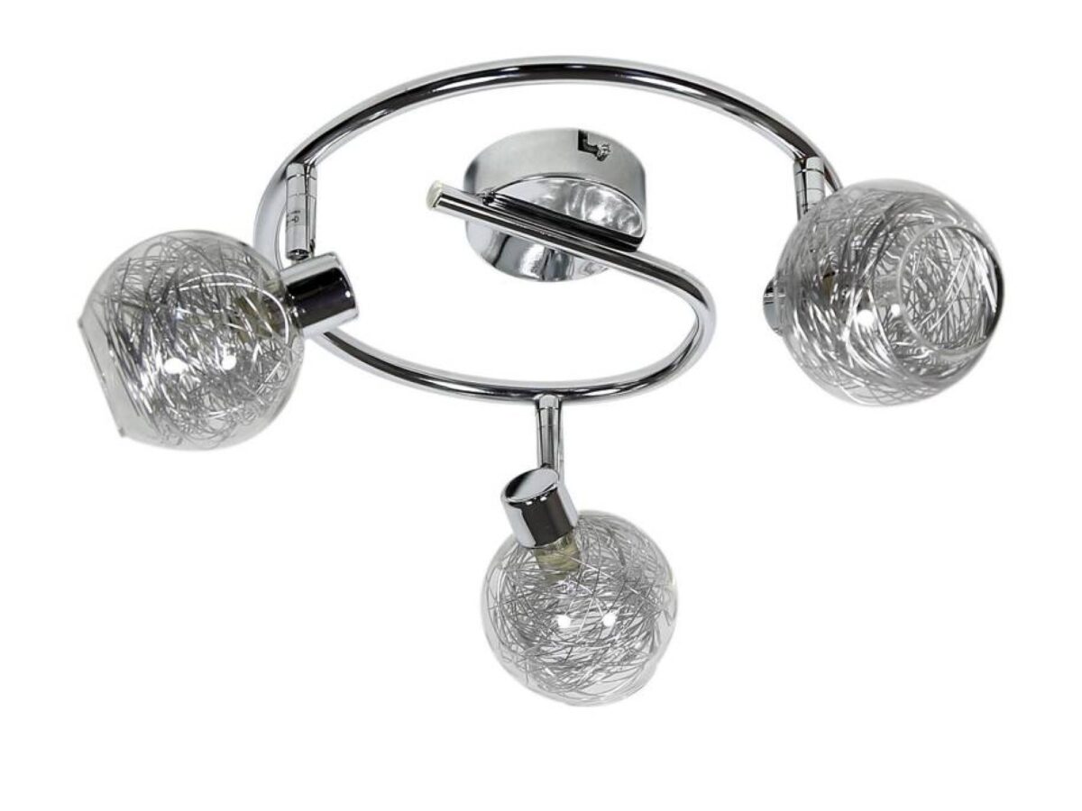 Lampa sufitowa spiralna Helareta chrom 3×G9 44 cm