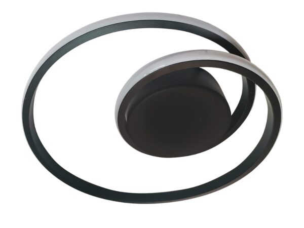 Lampa sufitowa Ilosora czarna z owalnym pierścieniem LED
