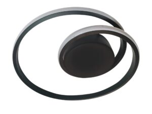 Miniaturka 1 - Ilosora plafon LED czarny widok pierścieni z boku