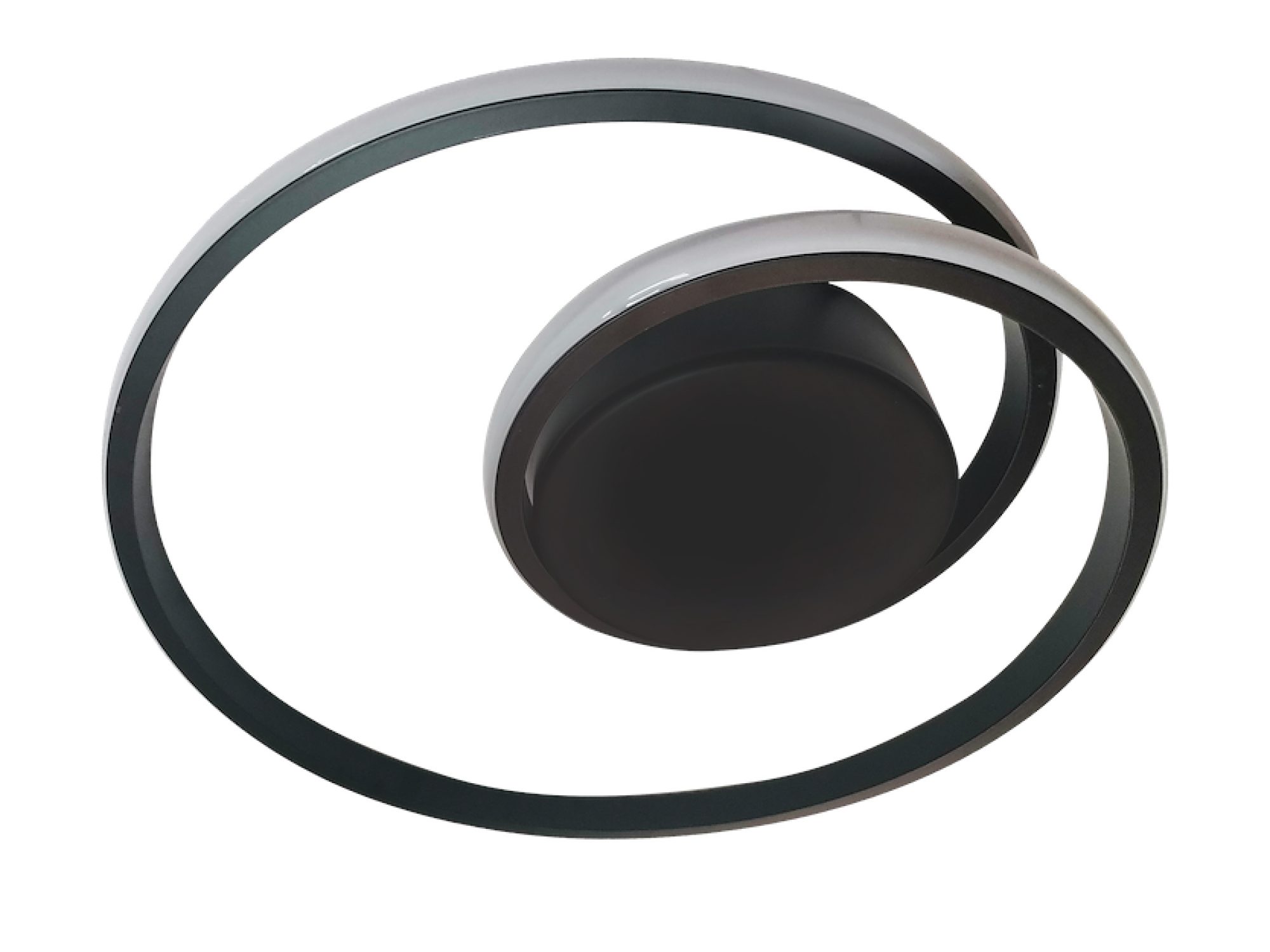 Ilosora plafon LED czarny widok pierścieni z boku