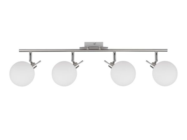 Lampa sufitowa Ilvanela czteropunktowa z czterema białymi kulami