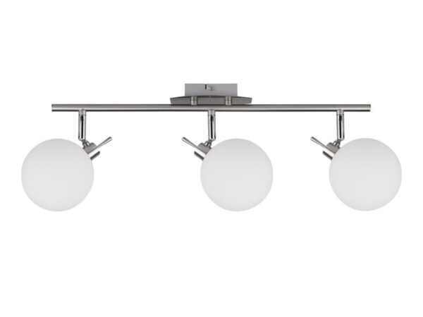 Lampa sufitowa Ilvanela trzypunktowa z trzema białymi kloszami