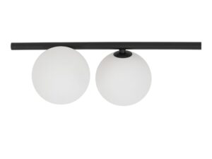 Miniaturka 1 - Lampa sufitowa Imelo czarna 4-punktowa z mlecznymi kulami, inne ujęcie