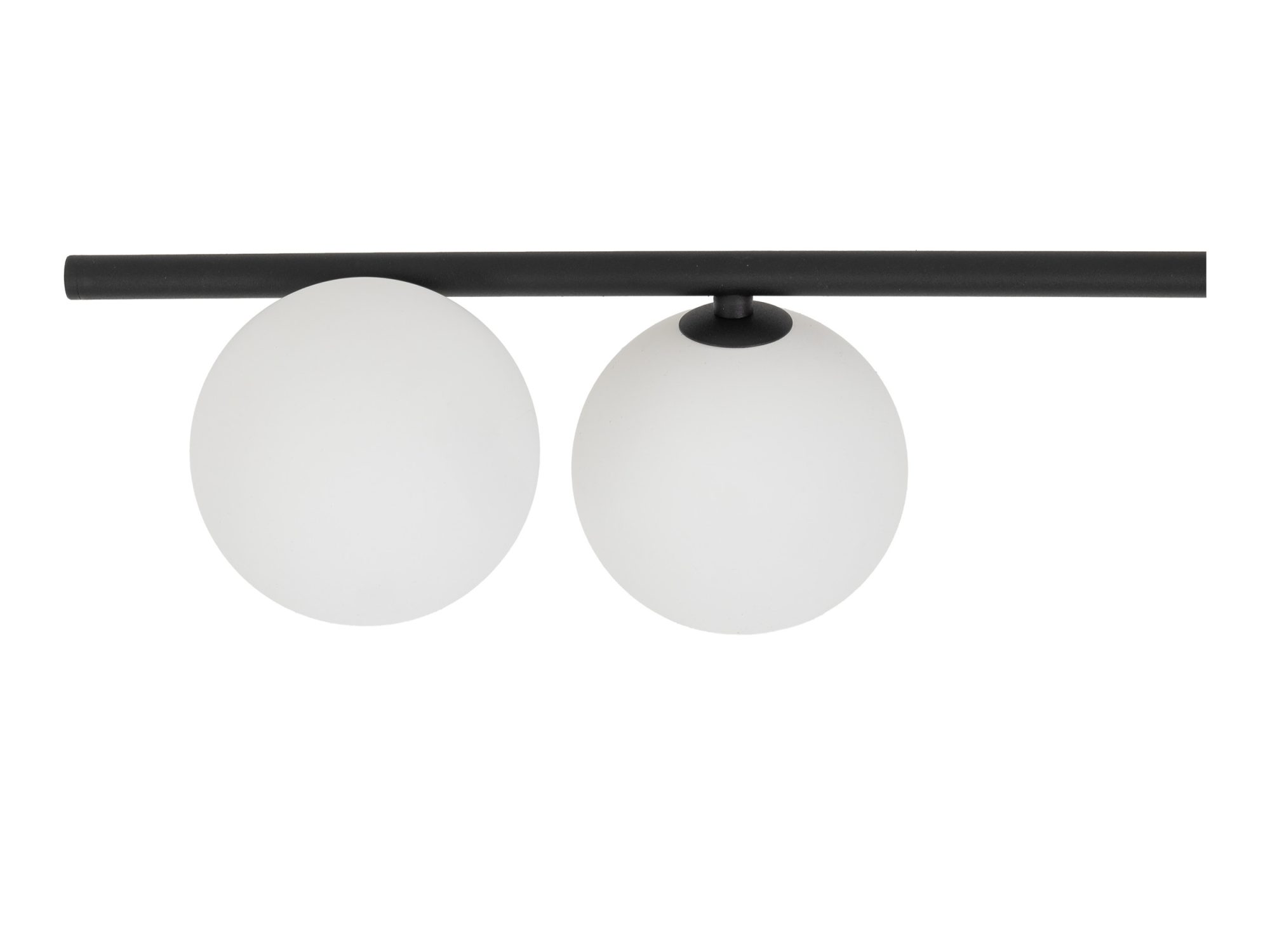 Lampa sufitowa Imelo czarna 4-punktowa z mlecznymi kulami, inne ujęcie