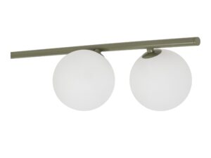 Miniaturka 3 - Lampa sufitowa Imelo oliwkowa 4-punktowa, drugie ujęcie szklanych kloszy