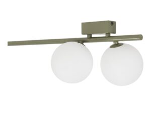 Miniaturka 3 - Lampa sufitowa Imelo oliwkowa 6-punktowa z mlecznymi kloszami, inne ujęcie