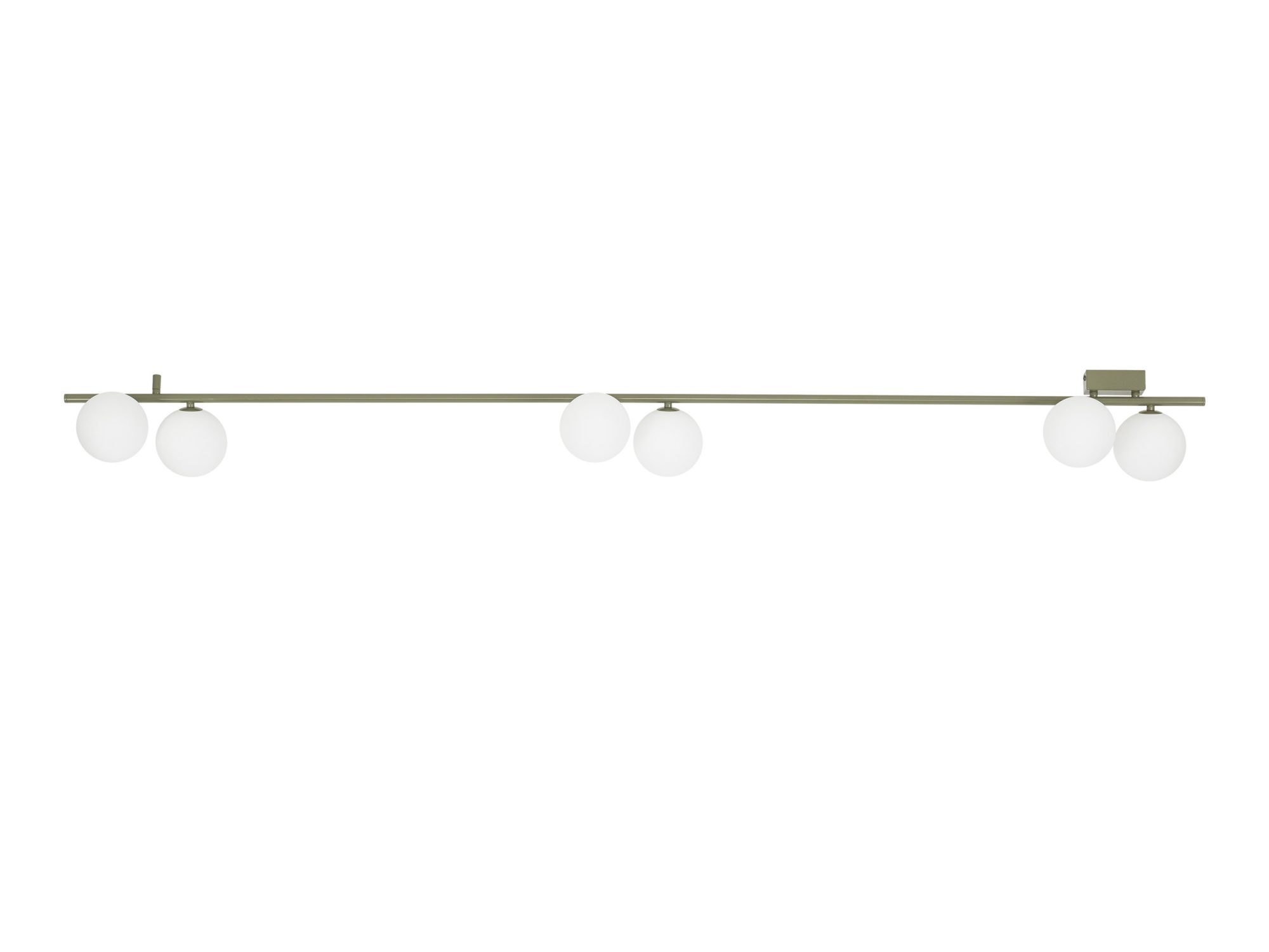 Lampa sufitowa Imelo oliwkowa z sześcioma białymi szklanymi kulami