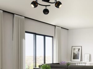 Miniaturka 1 - Lampa sufitowa Isivano Spirala czarna w aranżacji wnętrza