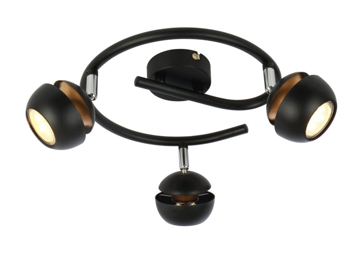 Lampa sufitowa Isivano Spirala czarna 3 × GU10