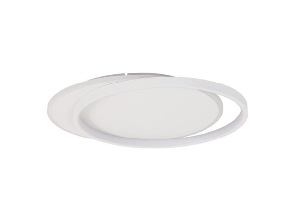 Biała lampa sufitowa LED Kalimino 30 W w ujęciu perspektywicznym na jednolicie białym tle