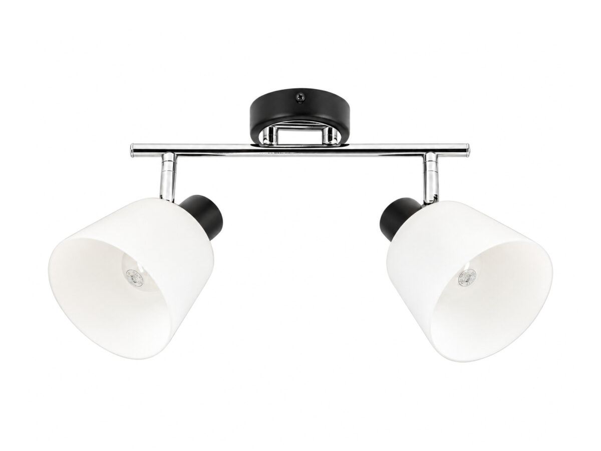 Lampa sufitowa Kalonio czarna 2-punktowa z białymi kloszami E14