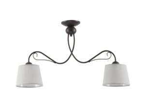 Miniaturka 2 - Lampa sufitowa Kamelia 2-punktowa wenge z ciemnym stelażem i jasnymi abażurami
