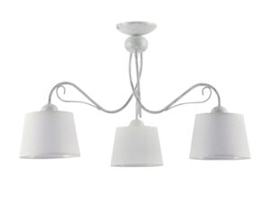 Miniaturka 3 - Lampa sufitowa Kamelia 3-punktowa biała z trzema tekstylnymi abażurami