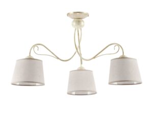 Miniaturka 1 - Lampa sufitowa Kamelia 3-punktowa ecru z trzema beżowymi abażurami