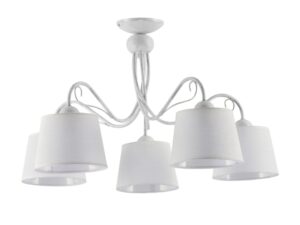 Miniaturka 3 - Lampa sufitowa Kamelia pięciopunktowa w kolorze białym na jasnym tle