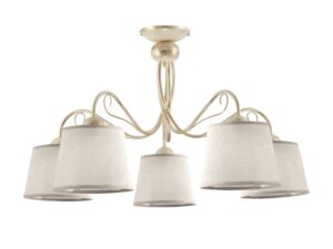 Miniaturka 1 - Lampa sufitowa Kamelia z pięcioma punktami światła w kolorze ecru