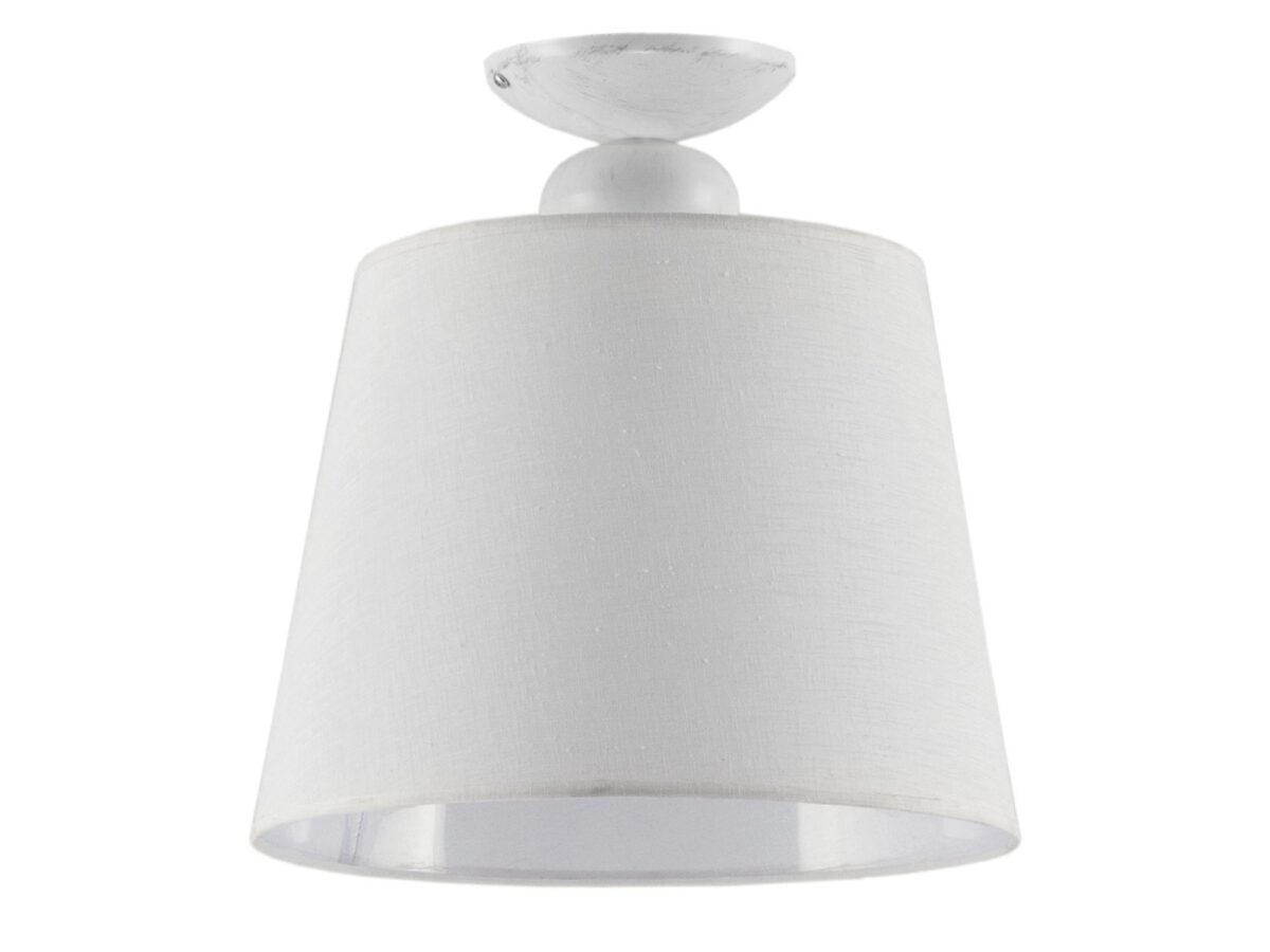 Lampa sufitowa Kamelia z tkaninowym abażurem, biała