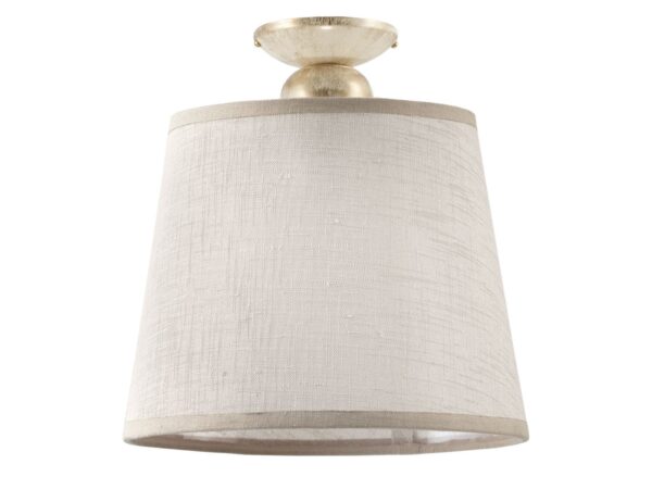 Lampa sufitowa Kamelia ecru z jasnym abażurem i ozdobną rozetą